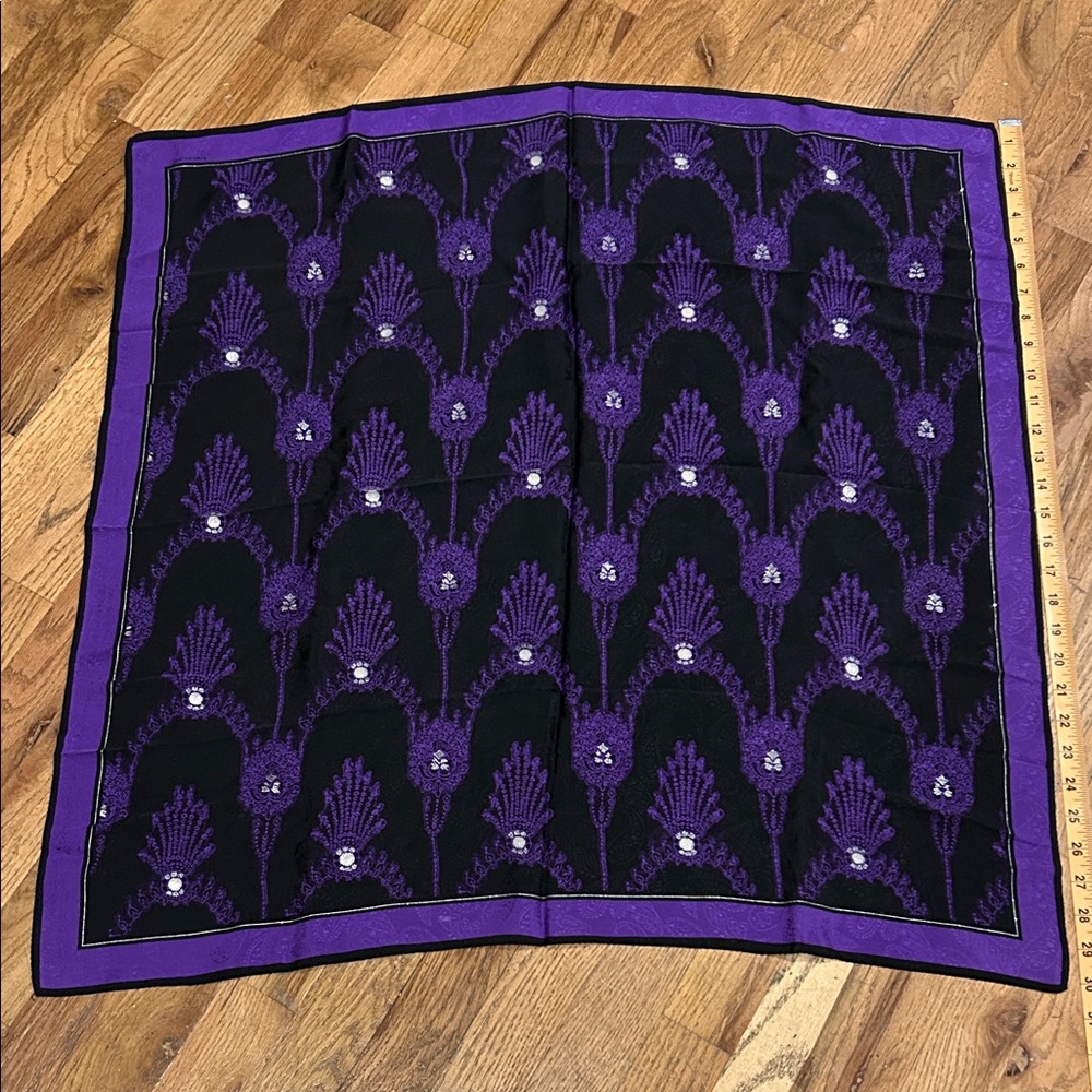 Purple and Black Patterned Scarf